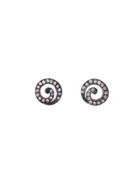 Cathy Waterman Blackened Swirl Diamond Studs