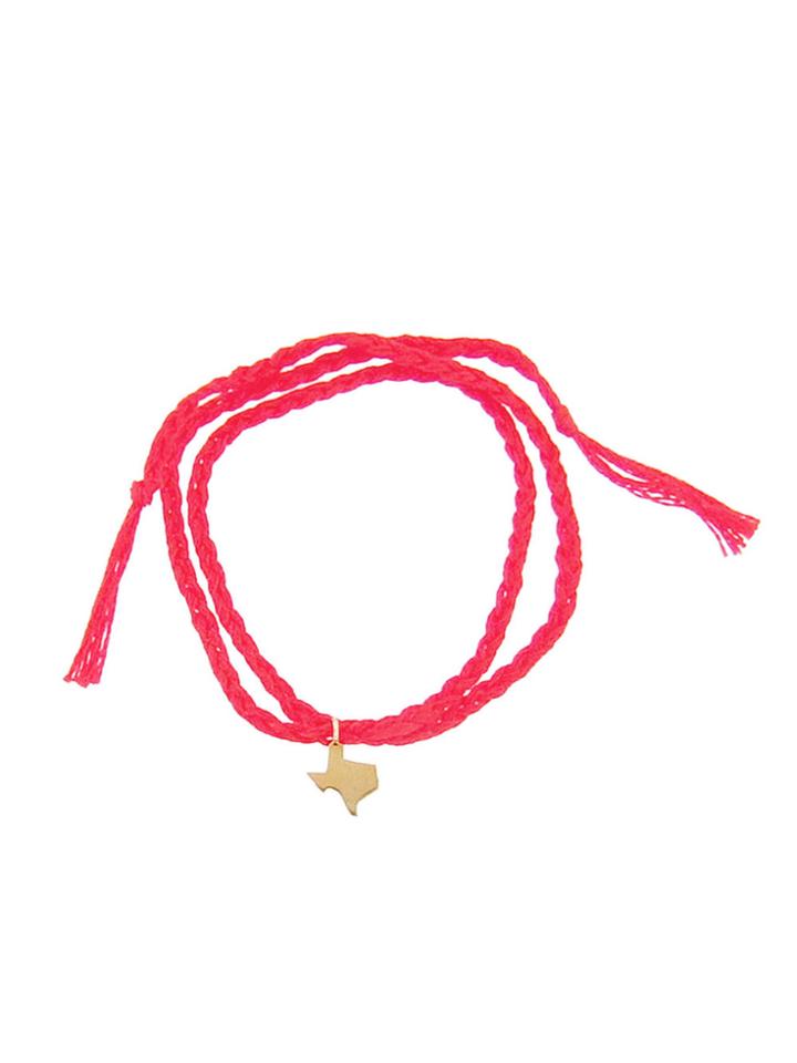 Finn Minor Obsessions State Of Texas On Red String - Yellow Gold