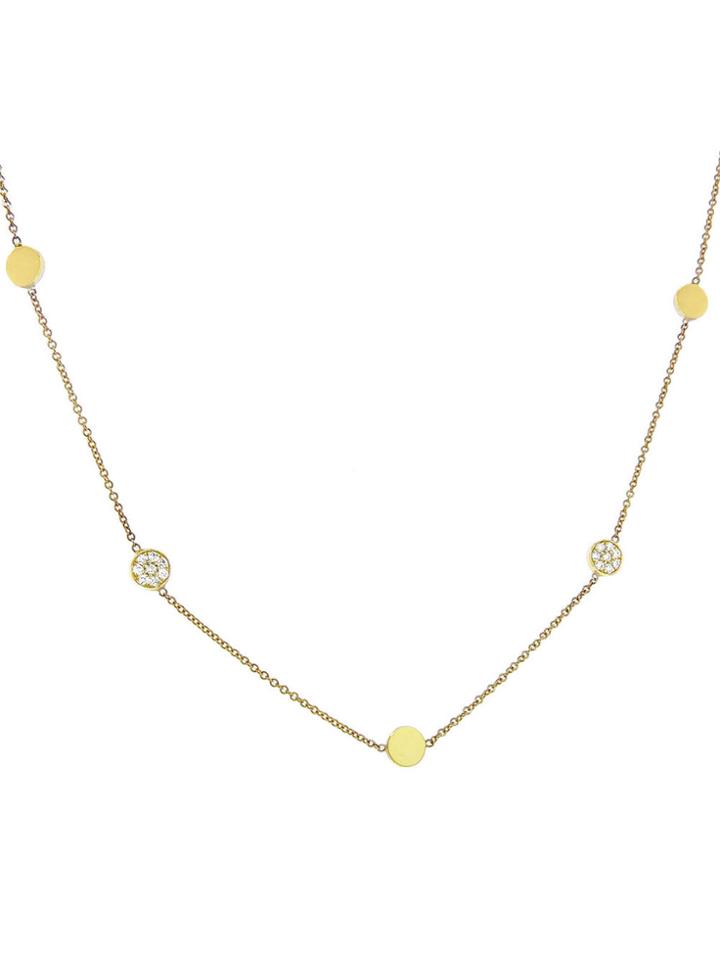 Jennifer Meyer Diamond Circle Chain Necklace - Yellow Gold