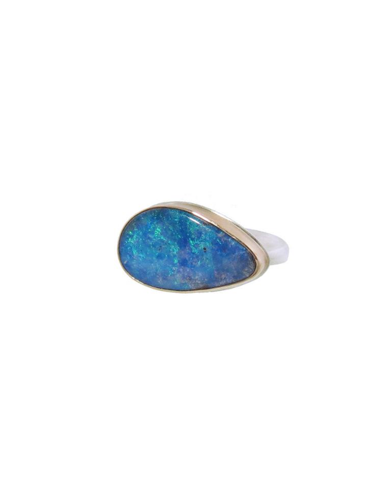 Jamie Joseph Horizontal Boulder Opal Teardrop Ring
