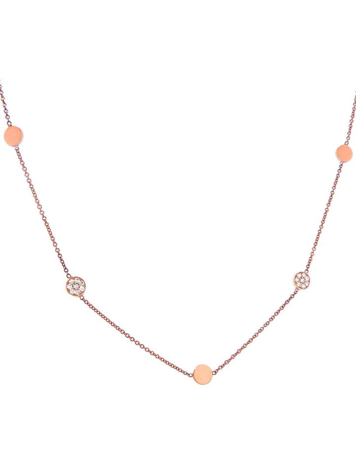 Jennifer Meyer Diamond Circle Chain Necklace - Rose Gold