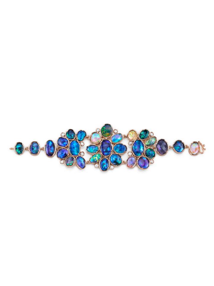 Irene Neuwirth Lightening Ridge Opal Flower Bracelet - Rose Gold
