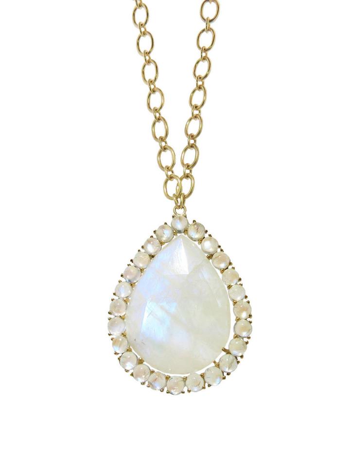 Irene Neuwirth Teardrop Rainbow Moonstone Pendant