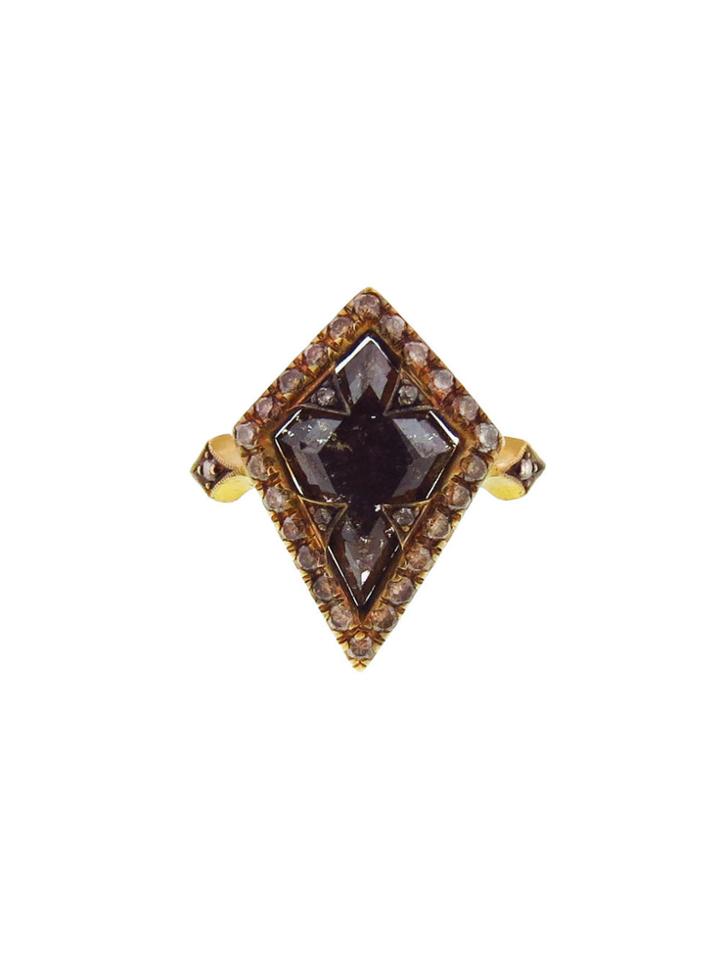 Cathy Waterman Kite-shaped Rustic Cognac Diamond Ring
