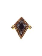 Cathy Waterman Kite-shaped Rustic Cognac Diamond Ring
