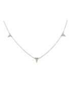 Finn Triple Pave Diamond Triangle Necklace - White Gold