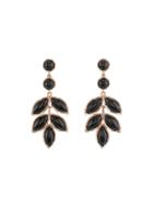 Irene Neuwirth Large Leaf Earrings With Black Onyx And Cabochons