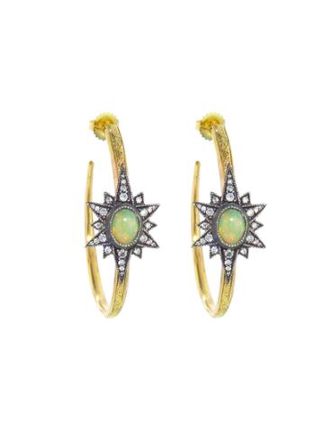Arman Opal Star Hoop Earrings