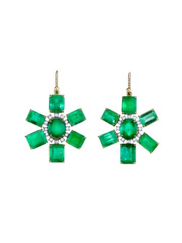 Irene Neuwirth Colombian Emerald Earrings With Diamonds