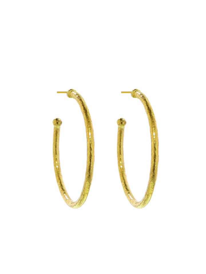 Ara Collection Medium Hammered Hoops