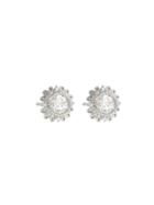 Megan Thorne Plume Studs With Rose Cut Diamonds - White Gold