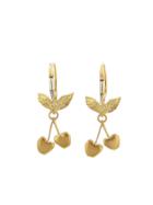 Cathy Waterman Dangling Cherries - Designer 22 Karat Gold Earrings