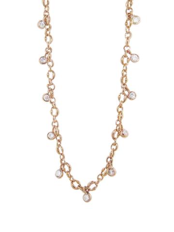 Ten Thousand Things Oval Link Diamond Dangle Necklace - Rose Gold