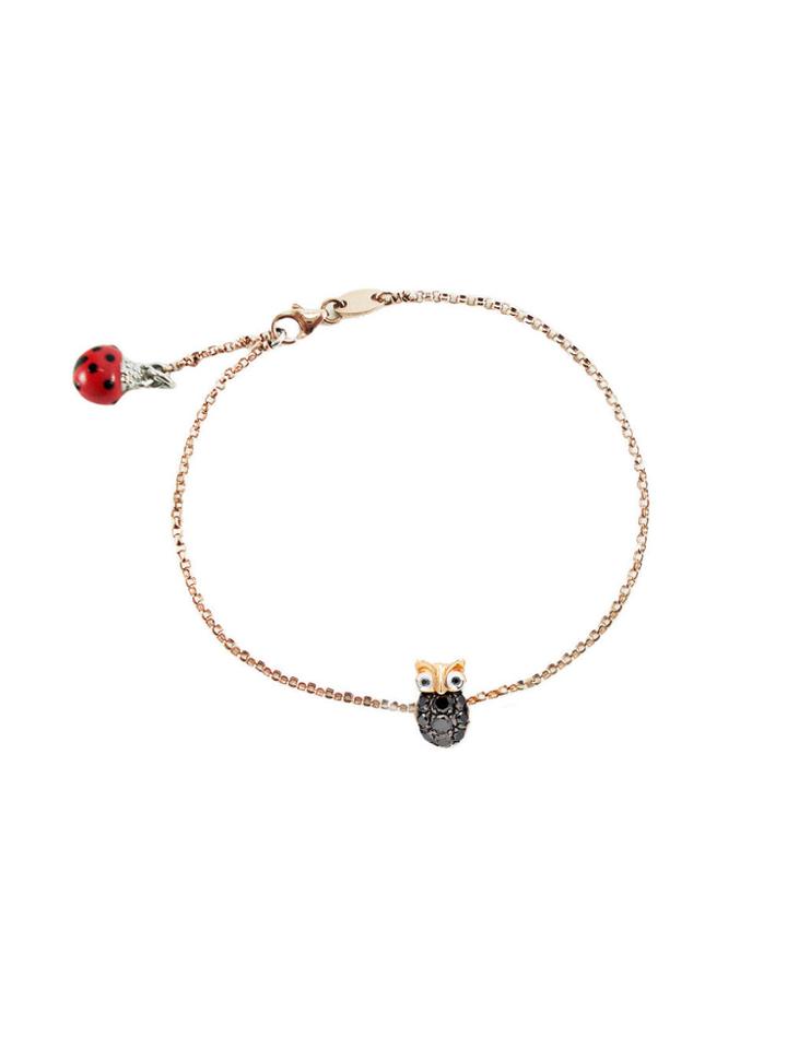 Pippo Perez Owl Bracelet With Black Diamonds