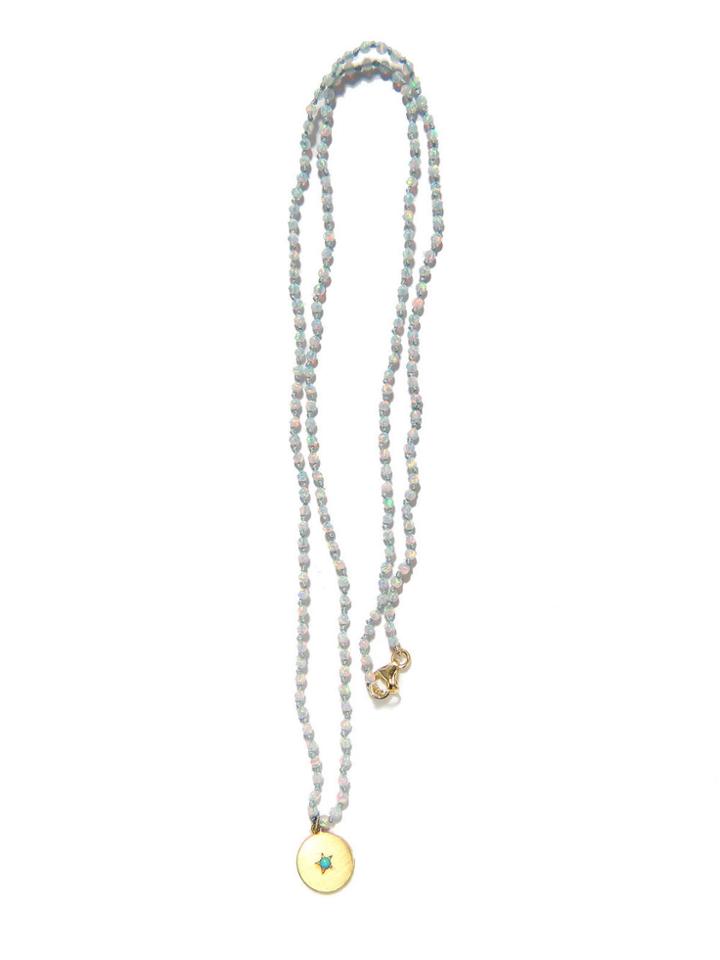 Andrea Fohrman Opal Beaded Necklace With Full Moon Pendant