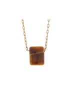 Ten Thousand Things Tiger's Eye Chicklet Necklace In Yellow Gold