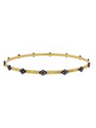 Armenta Thin Yellow Gold Cravelli Cross Bracelet With Diamonds