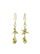 Ten Thousand Things Tiny Interlocking Ring And Horn Earrings - Yellow Gold