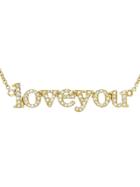 Jennifer Meyer Diamond Loveyou Necklace - Yellow Gold