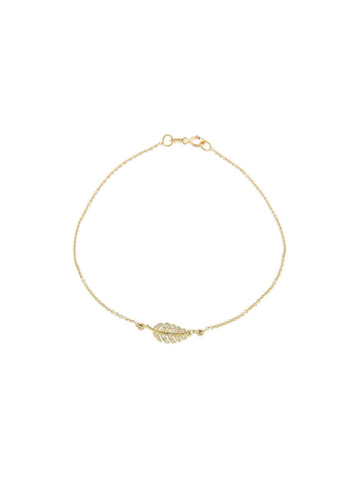 Jennifer Meyer Mini Leaf Bracelet With Diamonds