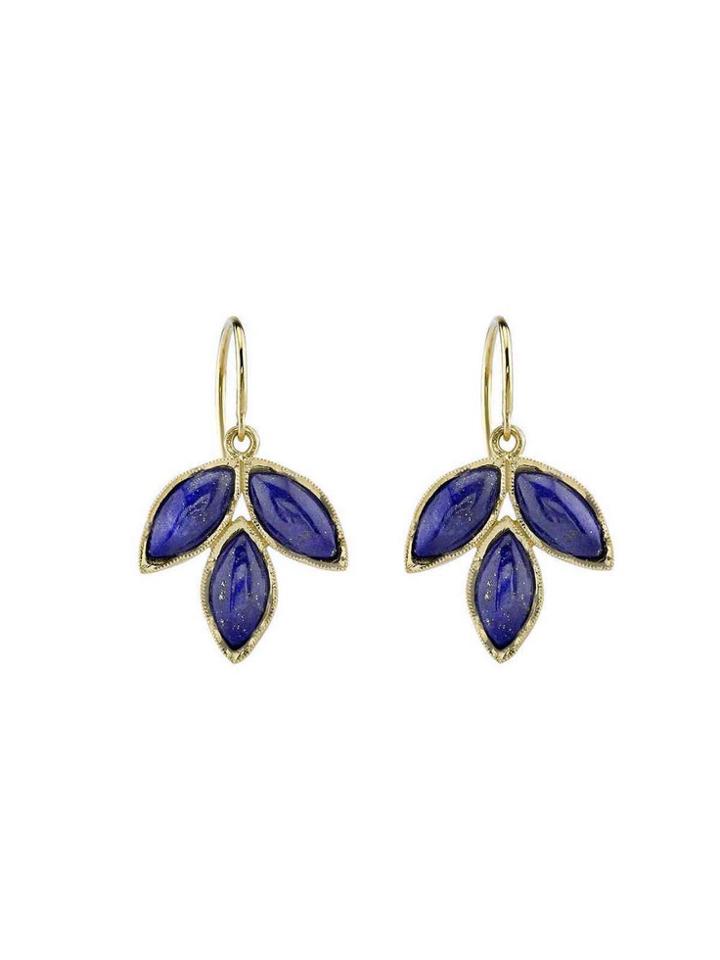 Irene Neuwirth Three Marquis Earring Set With Lapis