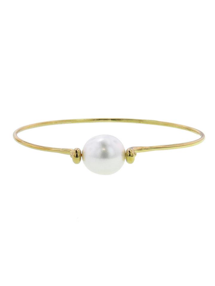 Ten Thousand Things Etruscan White Pearl Bangle -10 Karat Gold