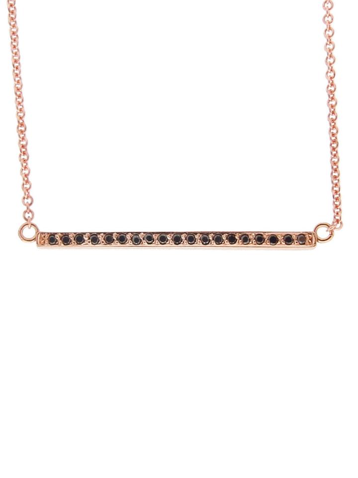Jennifer Meyer Rose Gold Black Diamond Stick Necklace