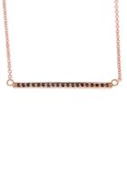 Jennifer Meyer Rose Gold Black Diamond Stick Necklace