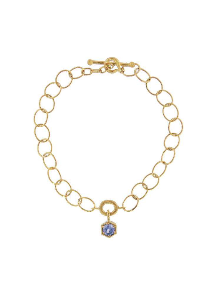 Cathy Waterman Lacy Chain Bracelet With Blue Sapphire
