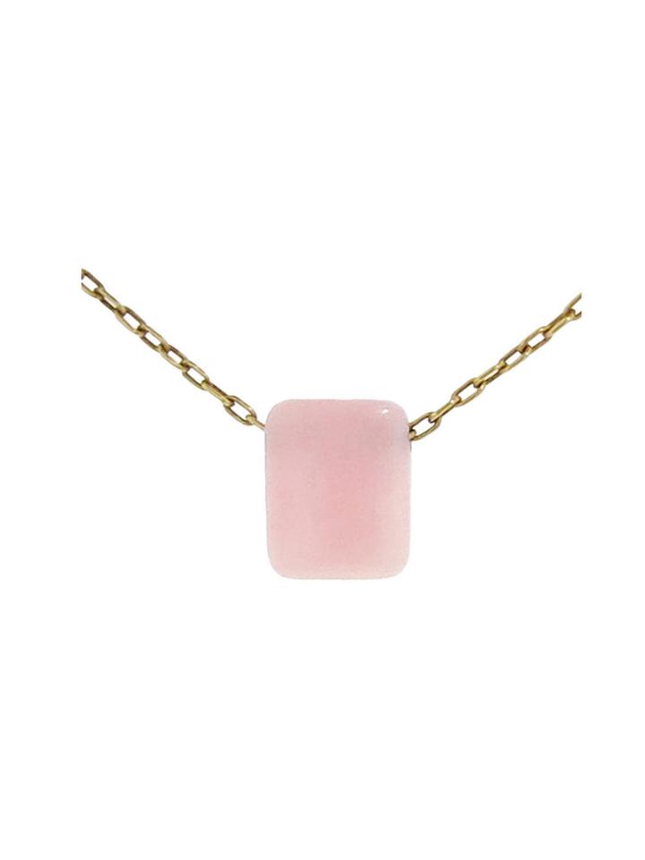 Ten Thousand Things Pink Opal Chicklet Necklace In Yellow Gold