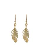 Annette Ferdinandsen Small Yellow Gold Feather Earrings