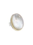 Jamie Joseph Oval Mother Of Pearl Ring With Diamond