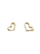 Ariko Open Heart Studs - Yellow Gold