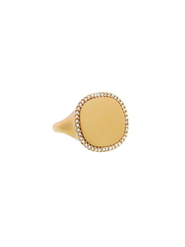 Monique Péan Signature Ring In Rose Gold With Pave Diamonds