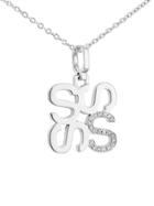 India Hicks Silver Love Letters Necklace With Diamonds - S - Oprah's Favorite Things