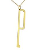 Jane Basch Block Angle Letter Necklace - P