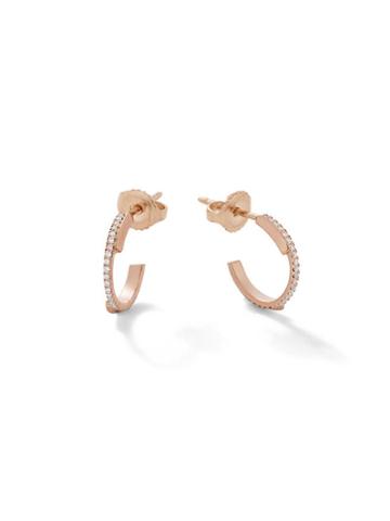 Monique Péan Rose Gold Suspension Hoops With Diamonds