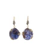 Cathy Waterman Tanzanite Leaf Top Earrings