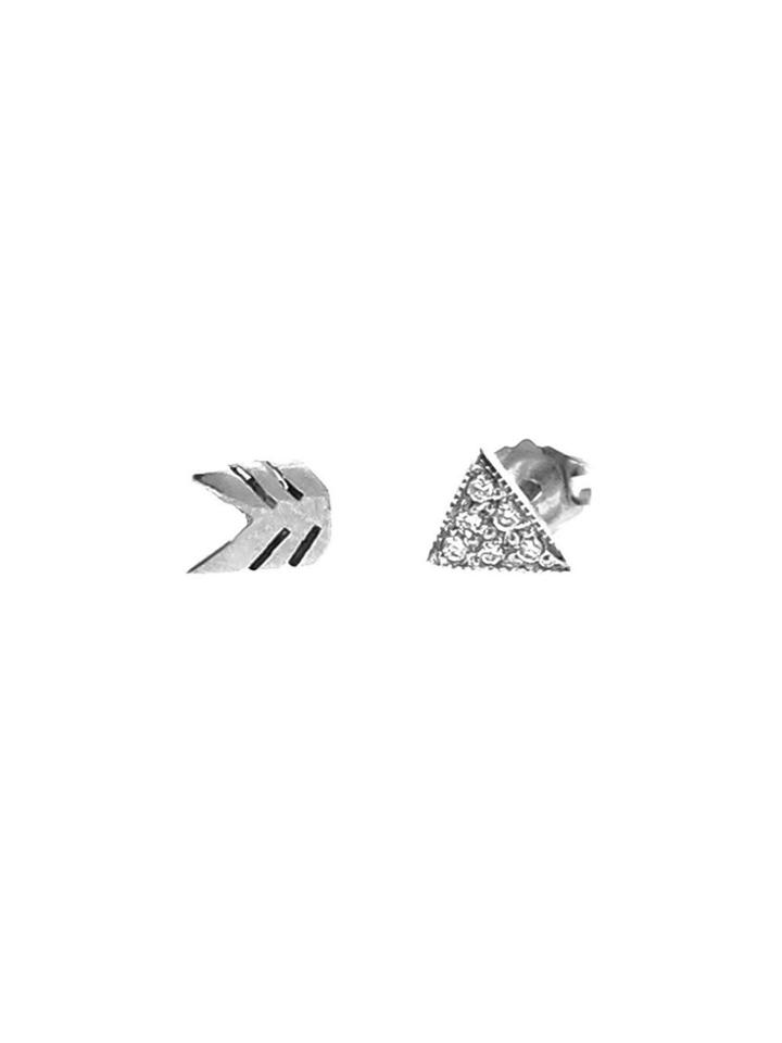 Workhorse Belle Studs With Diamonds - Sterling Silver
