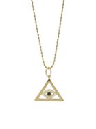 Sydney Evan Small Pyramid Evil Eye Necklace - Yellow Gold