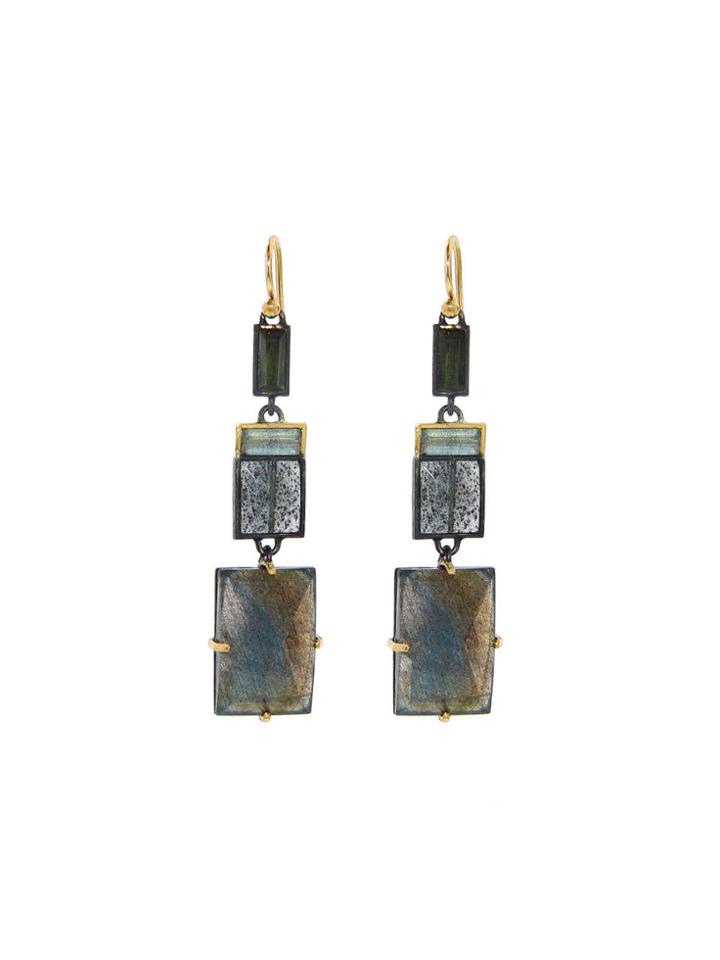 Nak Armstrong Labradorite Rectangular Drop Earrings