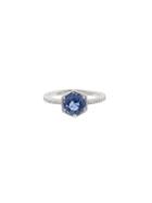Cathy Waterman Hexagonal Blue Sapphire Bezel Ring