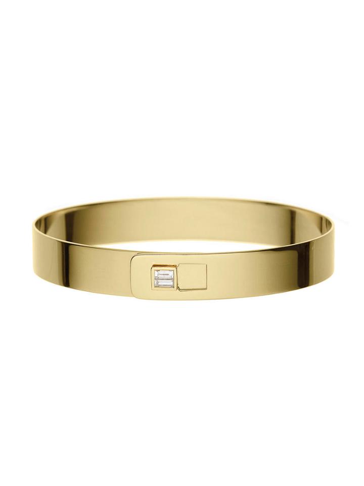 Jemma Wynne Cuff With Diamond Closure - Yellow Gold
