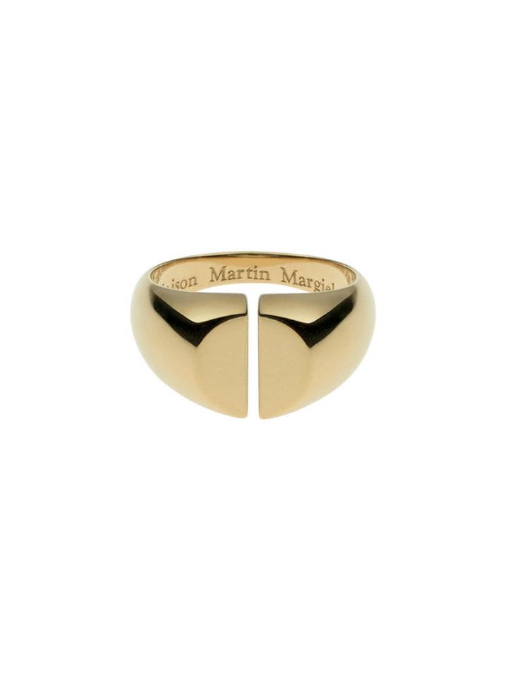 Maison Margiela Yellow Gold Chevali?re Split Ring - 10x8mm Table