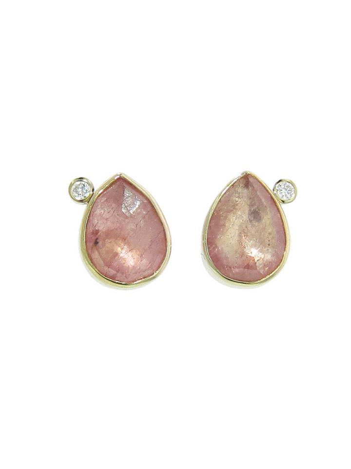 Jamie Joseph Pink Sapphire And Diamond Teardrop Studs