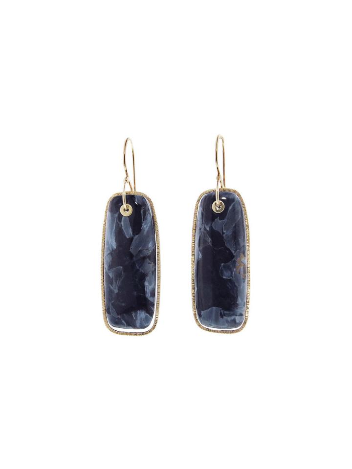 Jamie Joseph Reeded Saturn Pietersite Earrings