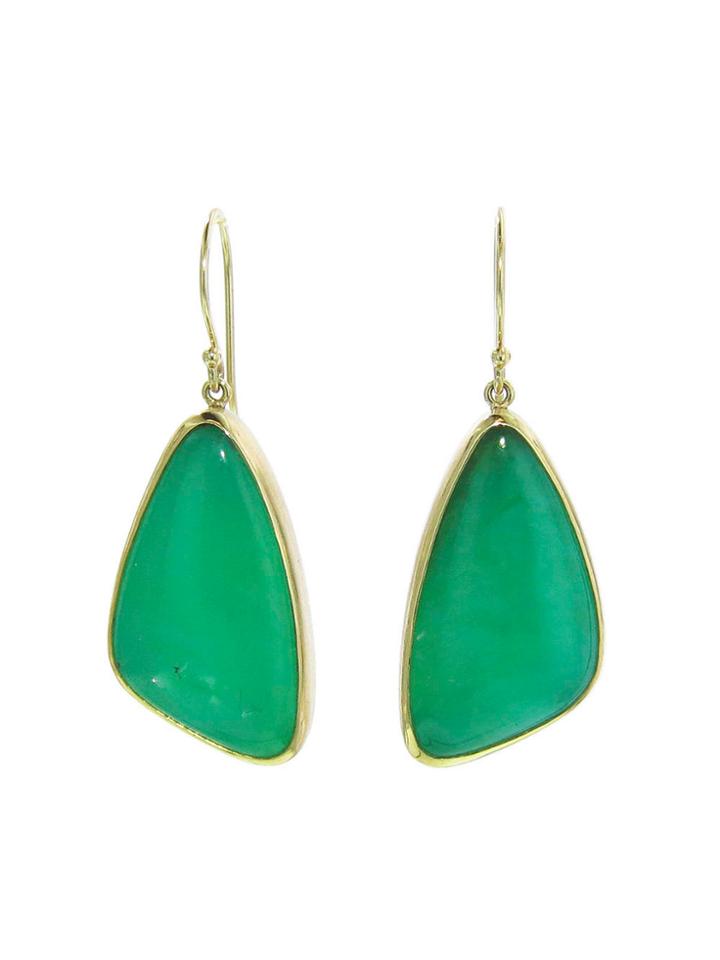Jamie Joseph Asymmetrical Chyrsoprase Earrings