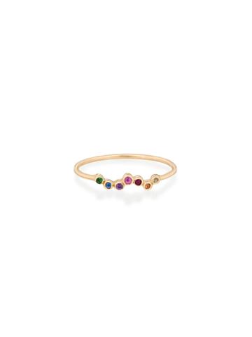 Celine Daoust Rainbow Sapphire Twisting Tubes Ring