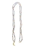 Andrea Fohrman Crescent Moon With Emerald On Multi Bead Necklace