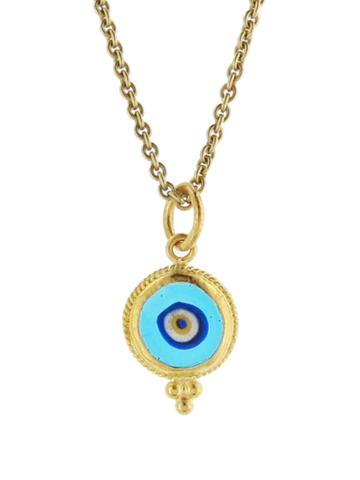 Ara Collection Small Translucent Blue Evil Eye Pendant